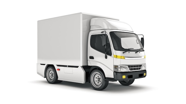 rendering 3d del camion delle consegne bianco