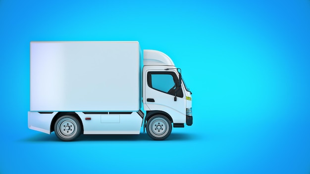 rendering 3d del camion delle consegne bianco