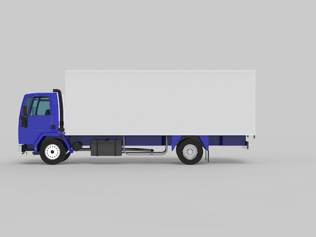 Rendering 3D del camion di consegna isolato su priorità bassa bianca