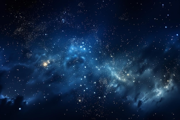 Rendering 3D del cielo notturno con stelle e nebulose come sfondo