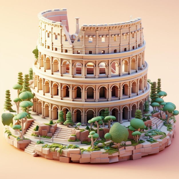 Rendering 3D del Colosseo