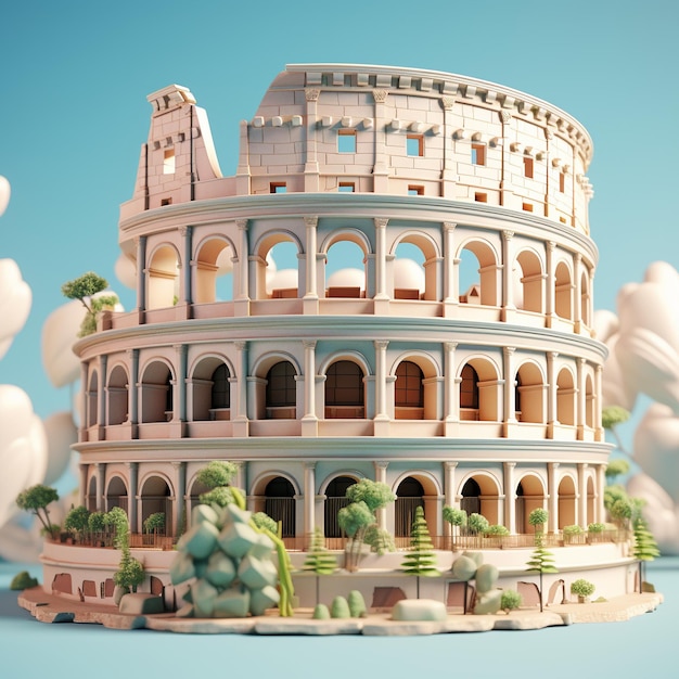 Rendering 3D del Colosseo