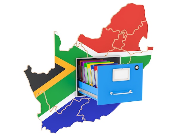 Rendering 3D del concetto di base di dati nazionale del Sudafrica