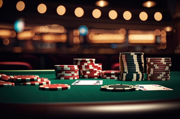 Rendering 3D del concetto di gioco d'azzardo dello sfondo del casinò