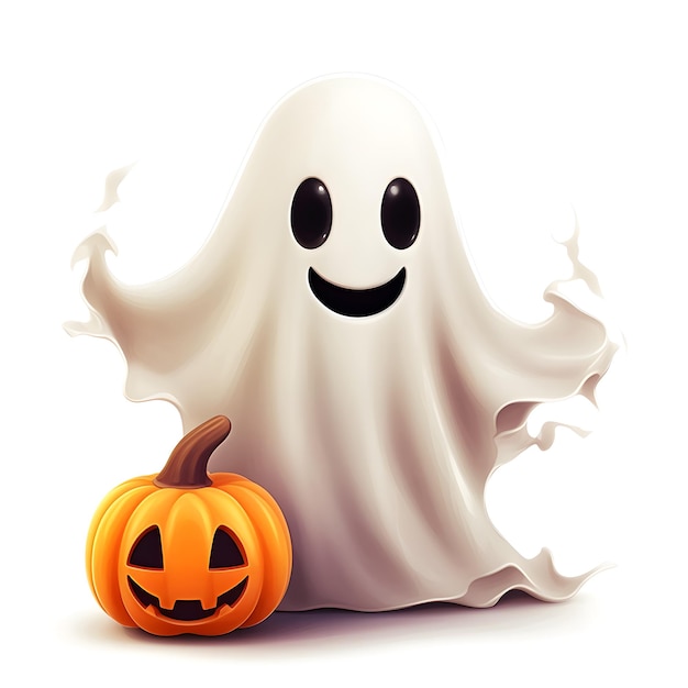 Rendering 3d del fantasma felice di Halloween