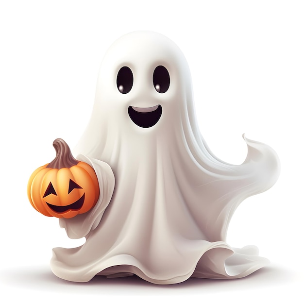 Rendering 3d del fantasma felice di Halloween