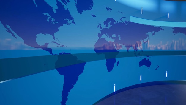 Rendering 3d del fondo della mappa del mondo