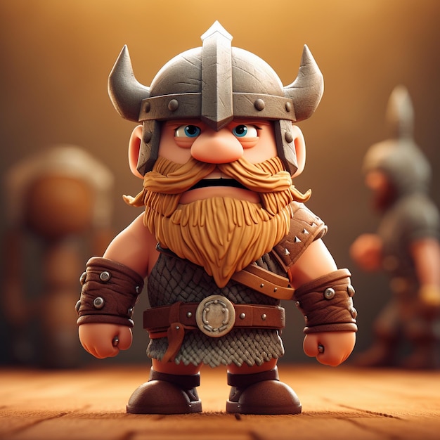 rendering 3d del fumetto di Viking