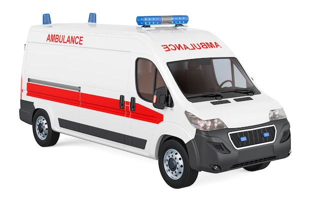 Rendering 3D del furgone dell'ambulanza