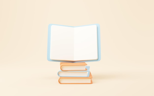 Rendering 3d del libro in stile cartone animato