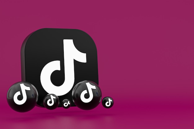 Rendering 3d del logo dell'applicazione Tiktok