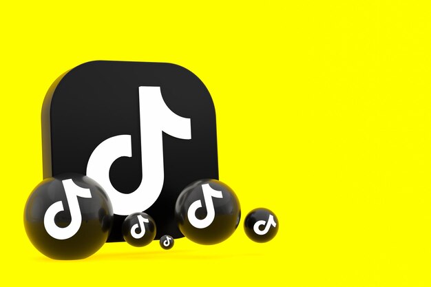 Rendering 3d del logo dell'applicazione Tiktok