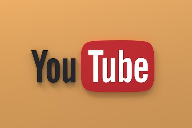 Rendering 3d del logo delle icone dei social media dell'applicazione Youtube 3d