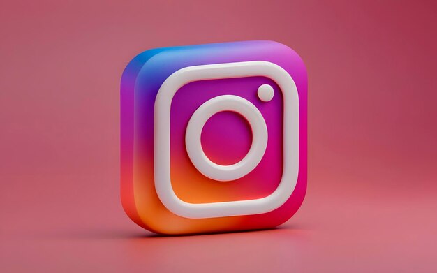 Rendering 3D del logo di Instagram