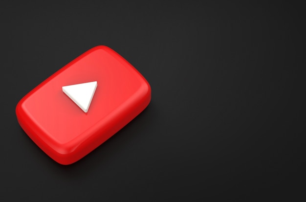 Rendering 3D del logo di YouTube