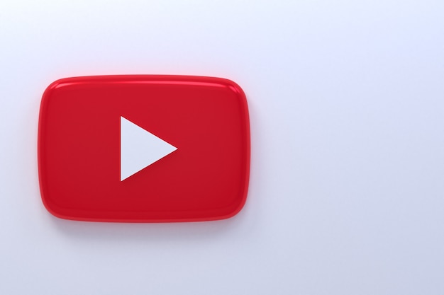 Rendering 3d del logo di Youtube