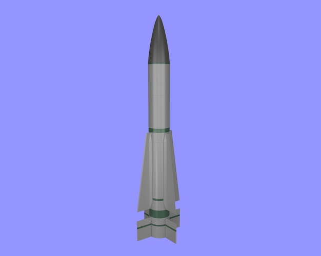 rendering 3d del missile da crociera militare.