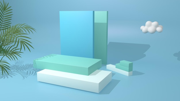 Rendering 3d del podio del prodotto
