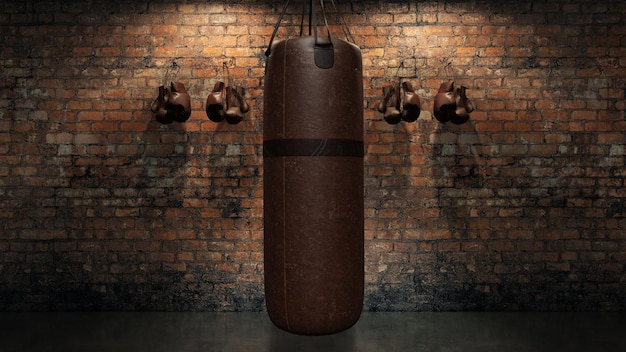 rendering 3d del sacco da boxe