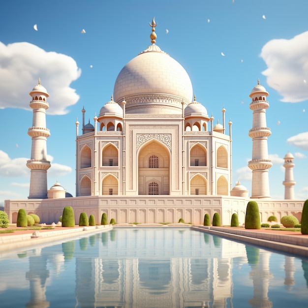 Rendering 3D del Taj Mahal