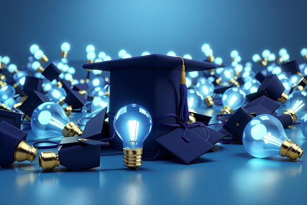 Rendering 3D del tappo di graduazione e delle lampadine blu