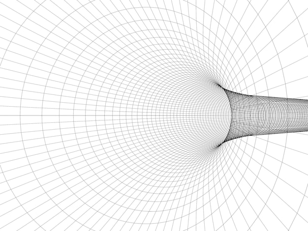 Rendering 3d del telaio in filo metallico del tunnel