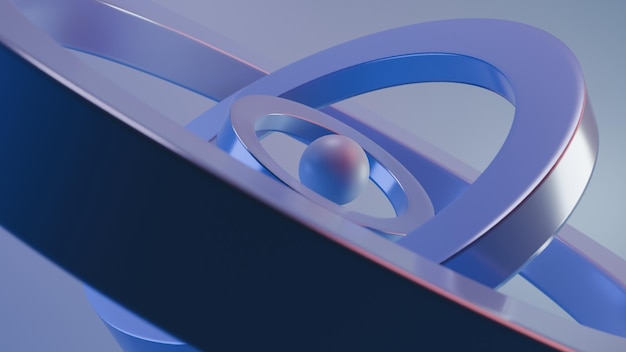 Rendering 3D dell'anello astratto sullo sfondo minimalista