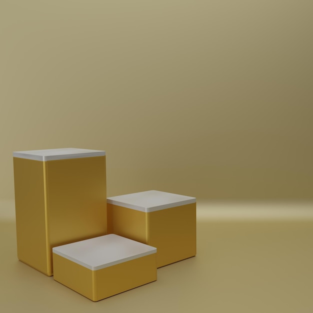 Rendering 3d dell'elegante podio dorato senza riflessi