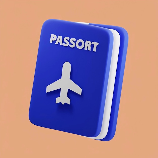 Rendering 3D dell'icona del passaporto