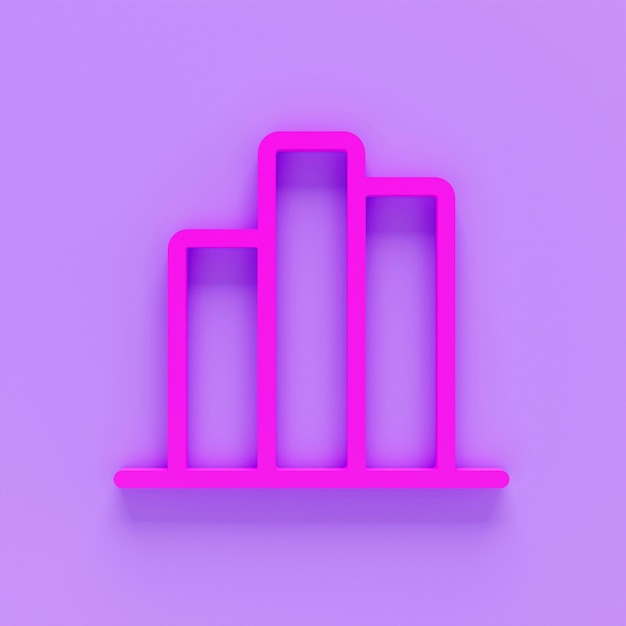 Rendering 3d dell'icona della barra delle statistiche Icona del profilo stat lineare sottile isolata su sfondo colorato Simbolo del segno di stato della linea per il web e l'illustrazione mobile3d