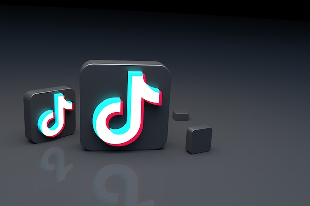 Rendering 3D dell'icona di Tiktok