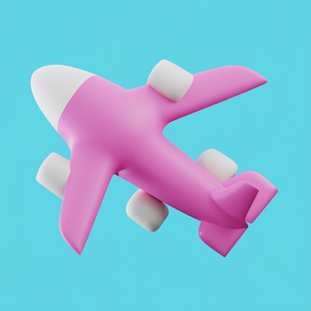 Rendering 3D dell'icona di viaggio in aereo