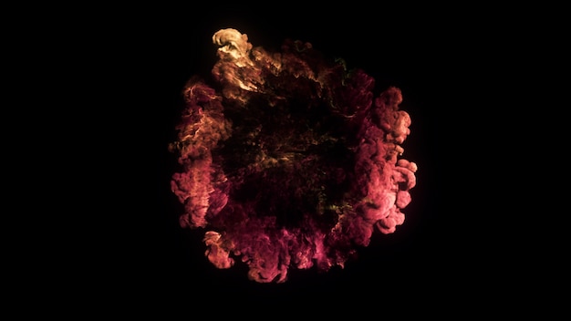 Rendering 3D dell'onda d'urto effetto fumo esplosione e onde divergenti