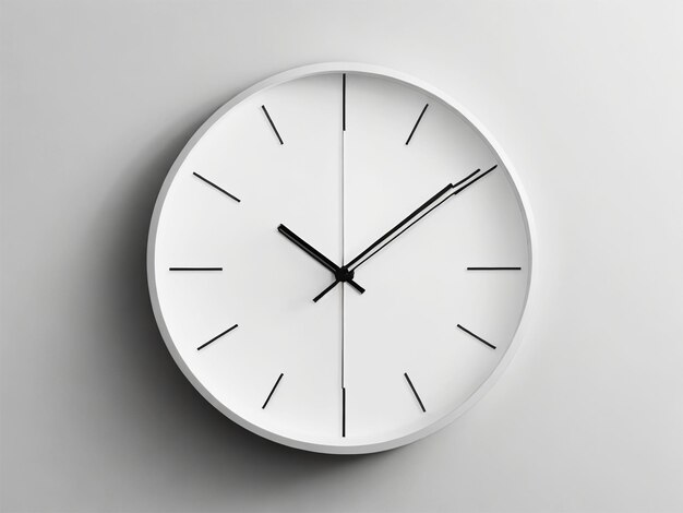 Rendering 3D dell'orologio da parete bianco