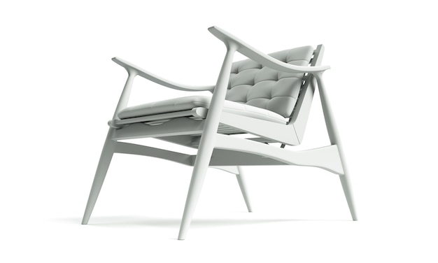 Rendering 3D della sedia moderna fatta di isolato su uno sfondo bianco