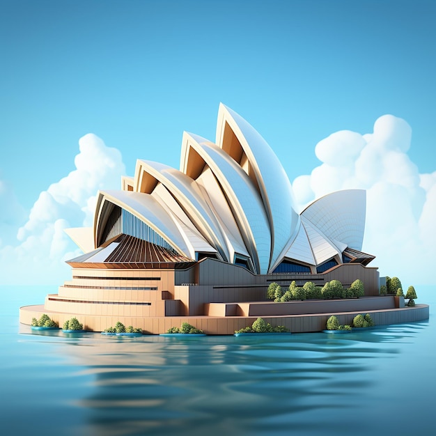 Rendering 3D della Sydney Opera House