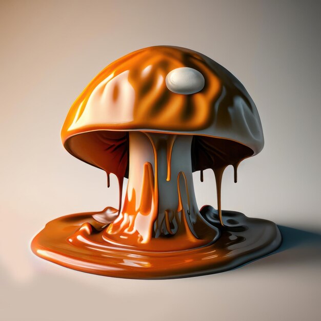 Rendering 3D dello scioglimento dei funghi ai generati