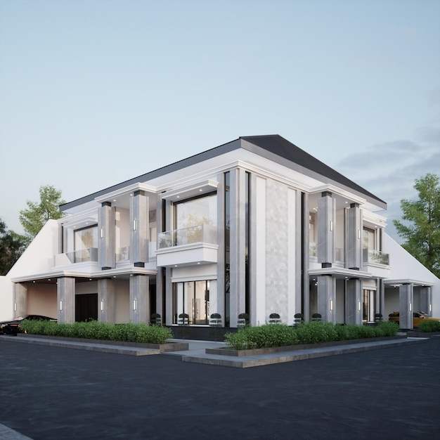 Rendering 3D Design moderno della casa