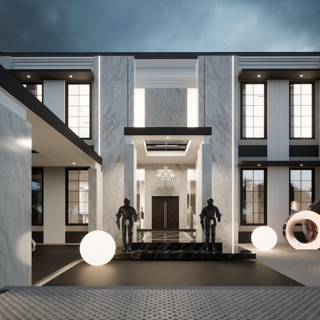 Rendering 3D Design moderno della casa