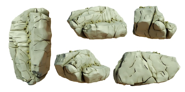 Rendering 3D dettagliato delle formazioni rocciose