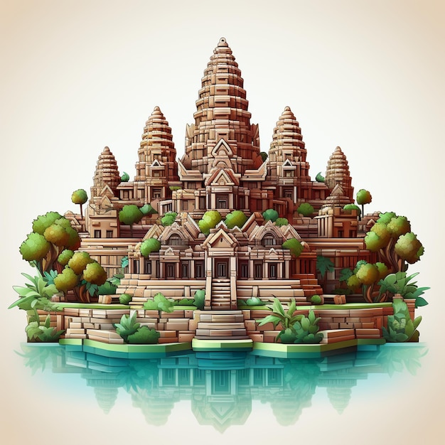 Rendering 3D di Angkor Wat