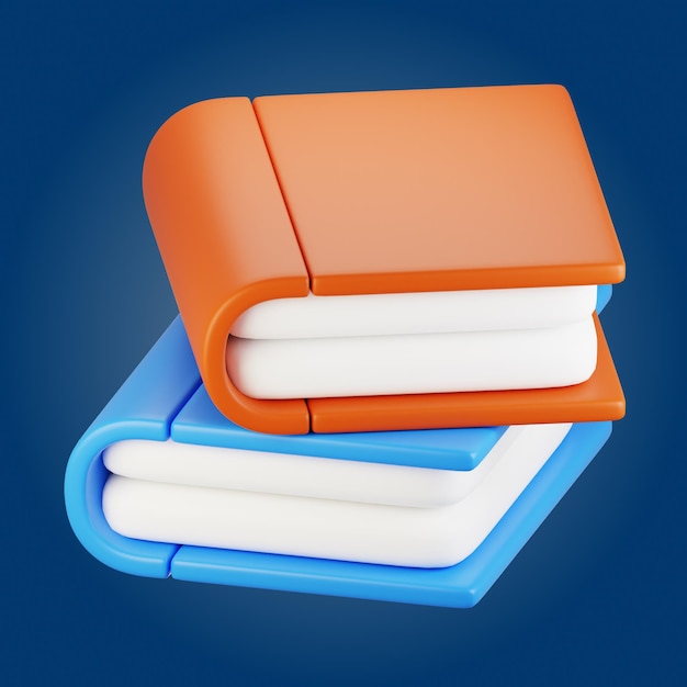 Rendering 3d di articoli di cancelleria icon concept 3d rendering di libri icon