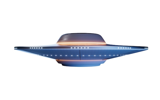 Rendering 3d di astronavi UFO di fantascienza