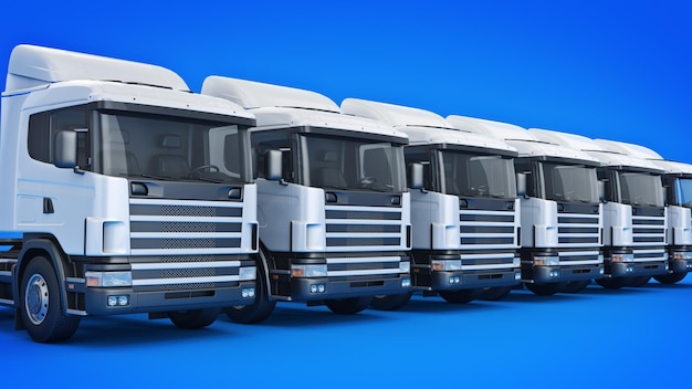 rendering 3D di camion bianco