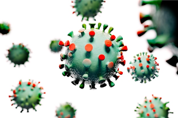 Rendering 3d di coronavirus covid19