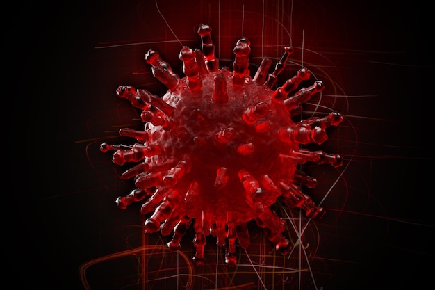 Rendering 3d di coronavirus epidemico di focolaio di Ncov