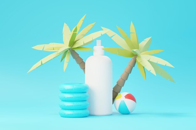 Rendering 3d di cosmetici vuoti per prodotti per la cura della pelle o imballaggi per mock up Concetto di sapone e spa di bellezza Olio per lozione idratante per la salute della pelle Design premium e di lusso per il branding