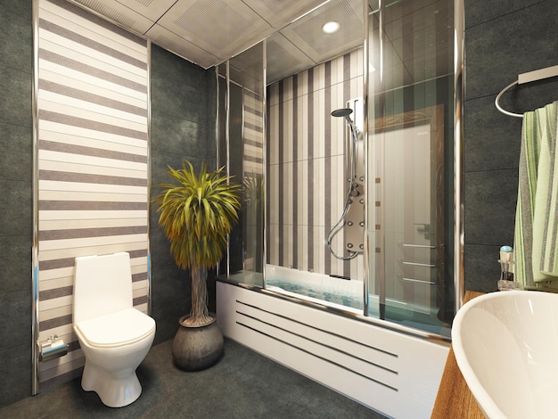 Rendering 3d di design del bagno di sedat sette