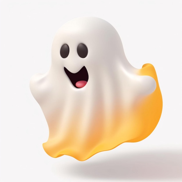 Rendering 3D di fantasmi d'Halloween materiale fantasma carino