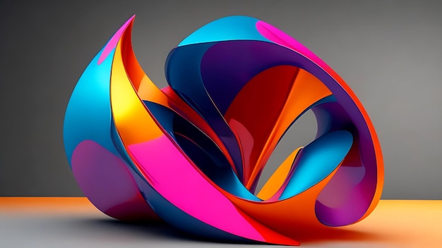 Rendering 3d di forma colorata futuristica